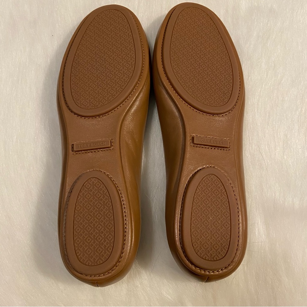 Tory Burch Minnie Travel Ballet Flats in Royal Tan/Gold - Picture 6 of 10